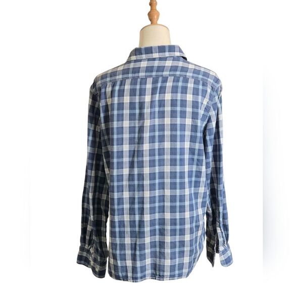 Lauren Ralph Lauren Blue and White Plaid Button-Up Shirt - Picture 4 of 6